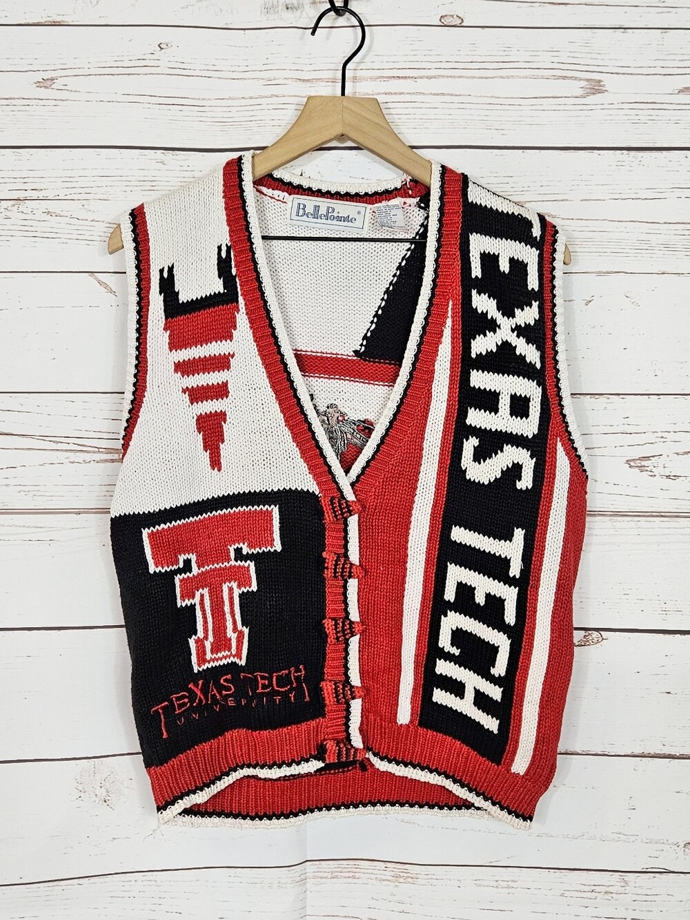 Bellepointe | Vintage 90s Collegiate Texas Tech Knit Sweater Vest